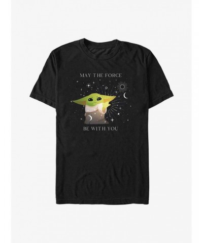 Star Wars The Mandalorian Grogu Celestial Force Extra Soft T-Shirt $6.41 T-Shirts