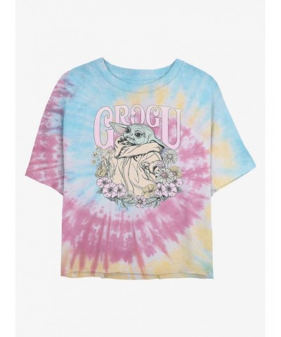 Star Wars The Mandalorian Springtime For Grogu Tie Dye Crop Girls T-Shirt $6.99 T-Shirts
