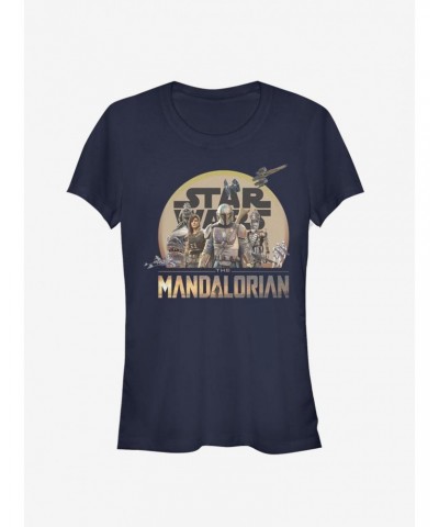 Star Wars The Mandalorian Mandalorian Characters Action Pose Girls T-Shirt $7.12 T-Shirts