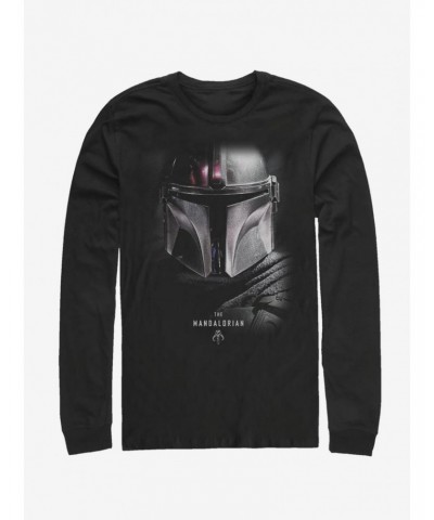 Star Wars The Mandalorian Hero Shot Long-Sleeve T-Shirt $9.21 T-Shirts